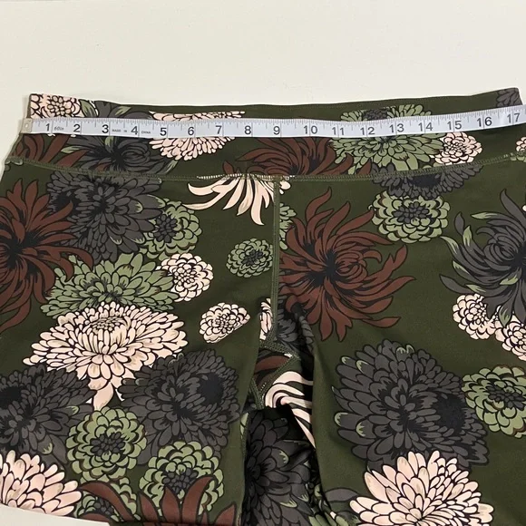 JoyLab Olive and Brown and White Floral Activewear Two Piece Set. Size XL. - Picture 4 of 8